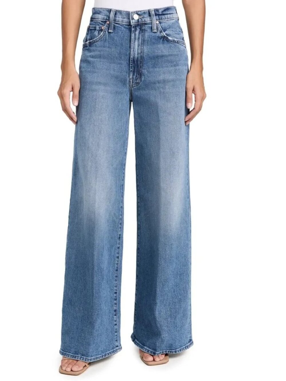 NWT Mother The Ditcher Roller Zip Sneak in Music Is The Medium Wide Leg Jeans 28